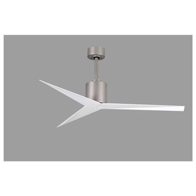 Ventilateur Plafonnier Eliza 142cm Nickel Brossé Blanc Brillant