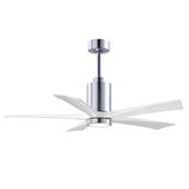 Ventilateur Plafond Patricia-5 132cm Chrom Poli Blanc