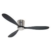 Ventilateur Plafond Eco Plano Wood 132cm Chromé Noir Wifi