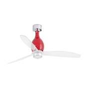 Ventilateur Plafond Mini Eterfan 128cm Rouge brillant Transparent