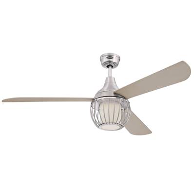 Ventilateur de Plafond GRAHAM 132cm Lustré Nickel Titane