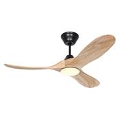 Ventilateur Plafond Genuino LED 122cm Noir Bois naturel