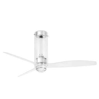 Ventilateur Plafond Tube Fan 128cm Chromé Transparent