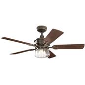 Ventilateur Plafond Lyndon Patio 132cm Bronze vieilli Noyer