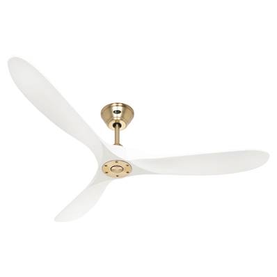 Ventilateur Plafonnier Eco Genuino 152cm Laiton Blanc