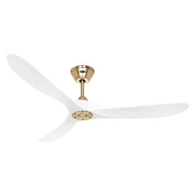 Ventilateur Plafonnier Eco Genuino 152cm Laiton Blanc