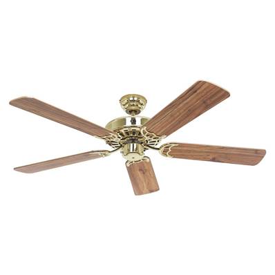 Ventilateur Plafonnier Royal Classic 132cm Laiton Chêne