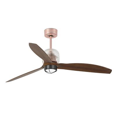 Ventilateur Plafond Deco Fan 128cm Cuivre Bois