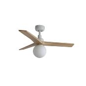 Ventilateur Plafond KLIM S Blanc Bois Chêne LED