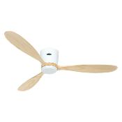Ventilateur Plafond Eco Plano Wood 132cm Blanc Bois naturel Wifi