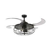 Ventilateur Plafond Retractable Industri 122cm Noir Fum