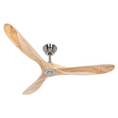 Ventilateur Plafonnier Eco Genuino 152cm Chromé Bois Naturel