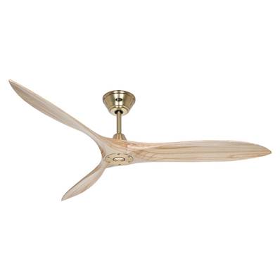 Ventilateur de Plafond Eco Airscrew 152cm Laiton Bois Naturel