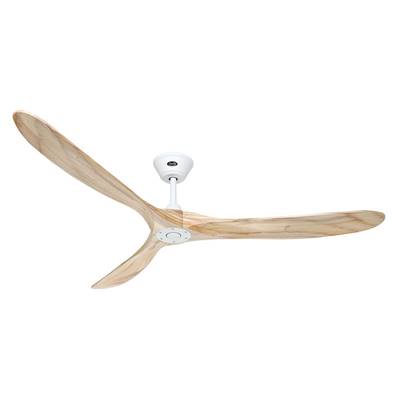 Ventilateur Plafond Eco Genuino 180cm Blanc Bois Naturel