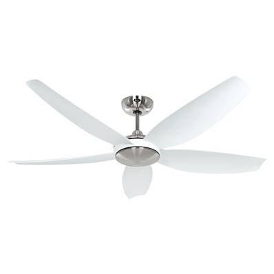 Ventilateur Plafond Eco Volare 142cm Chromé Blanc