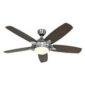 Ventilateur Plafonnier Mercury 132cm Chrom Noyer Argent