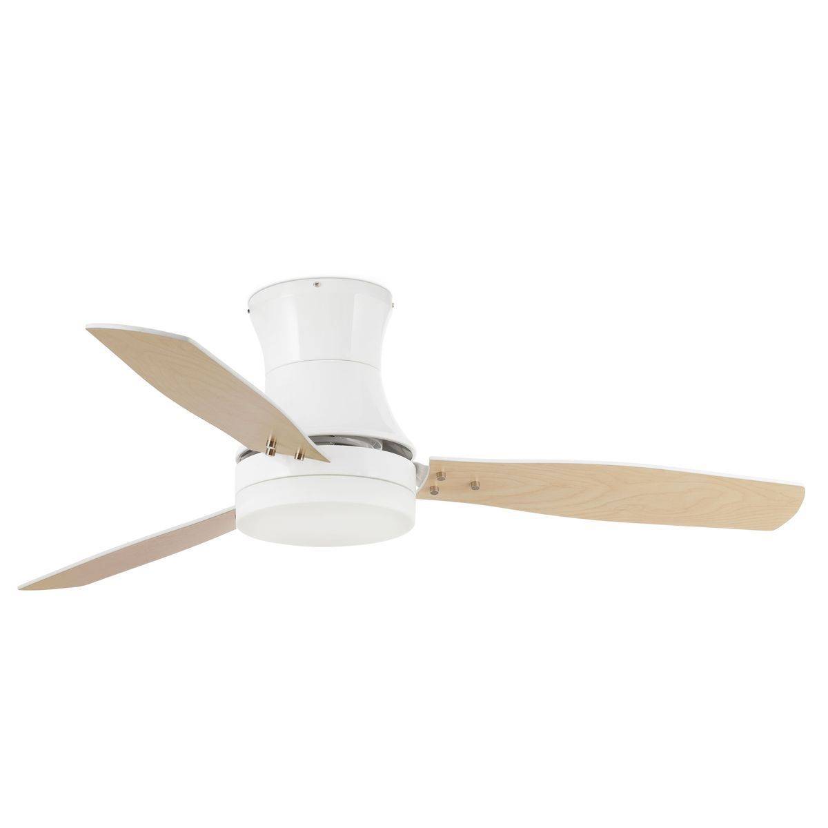 Ventilateur Plafond Tonsay 132cm Blanc Erable