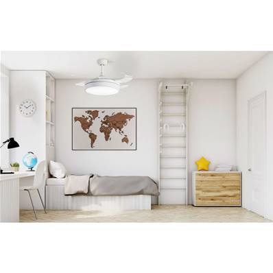 Ventilateur Plafond Bombay 108cm Blanc Transparent