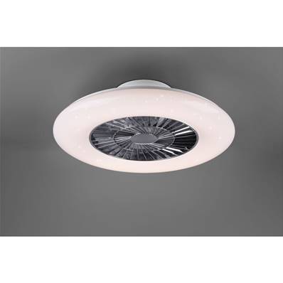 Ventilateur de Plafond Visby 59,5cm Chromé Blanc Mat