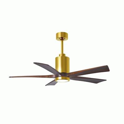 Ventilateur Plafond Patricia-5 132cm Laiton Noyer