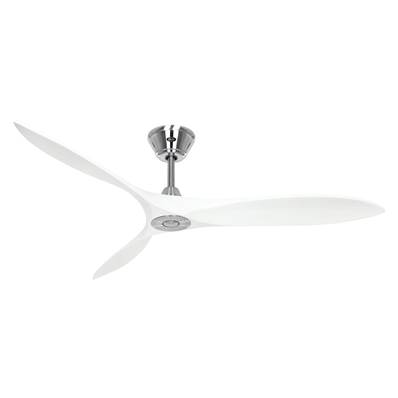 Ventilateur Plafond Eco Airscrew 152cm Chromé Blanc