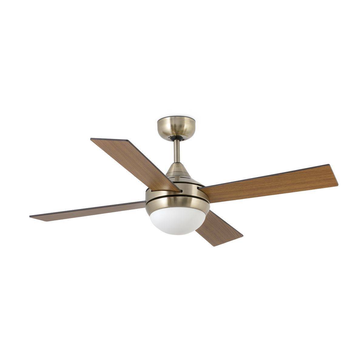 Ventilateur de Plafond Mini Icaria 107cm Laiton Marron Chêne