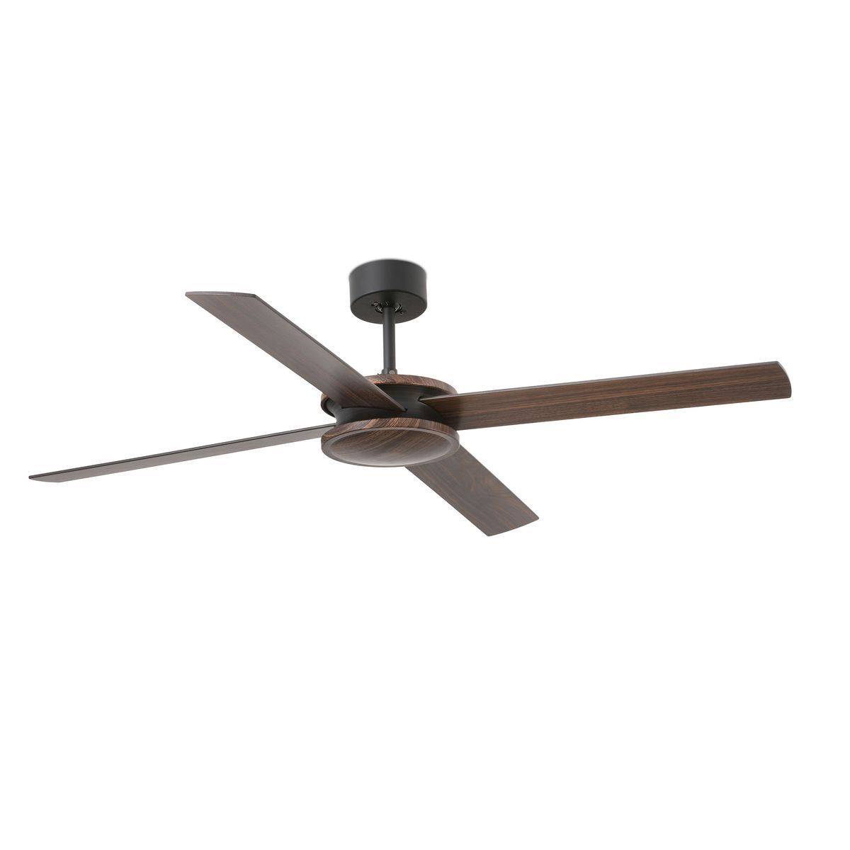 Ventilateur Plafond Polea 132cm Marron Noyer Noir