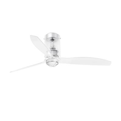 Ventilateur Plafond Mini Tube Fan 128cm Chromé Transparent