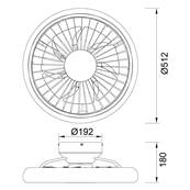 Ventilateur Plafond Turbo 51,2cm Blanc