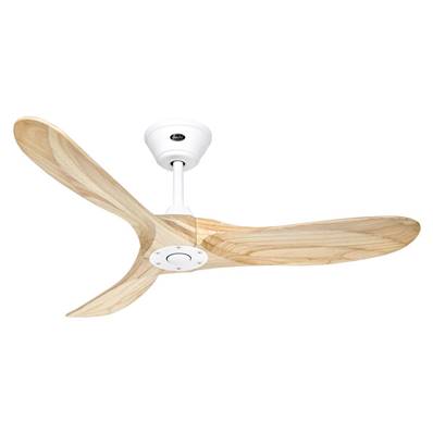 Ventilateur Plafonnier Eco Genuino 122cm Blanc Bois Naturel