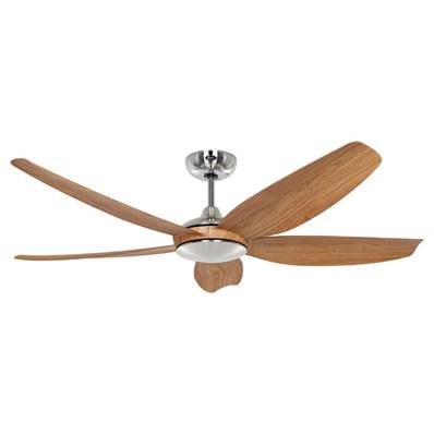 Ventilateur de Plafond Eco Volare 142cm Chromé Chêne