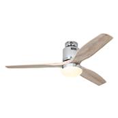 Ventilateur Plafond Aerodynamix Eco 132cm Chrom Poli Bois Naturel