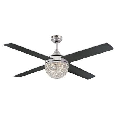 Ventilateur de Plafond KELCIE 132cm Nickel Brossé Argent Graphite