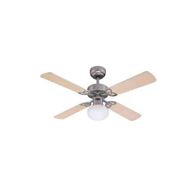 Ventilateur Plafond VEGAS 105cm Aluminium Brossé Erable Argent