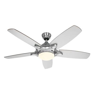 Ventilateur Plafonnier Mercury 132cm Chromé Noyer Argenté