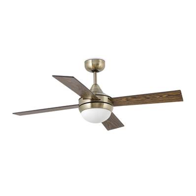 Ventilateur de Plafond Mini Icaria 107cm Laiton Marron Chêne