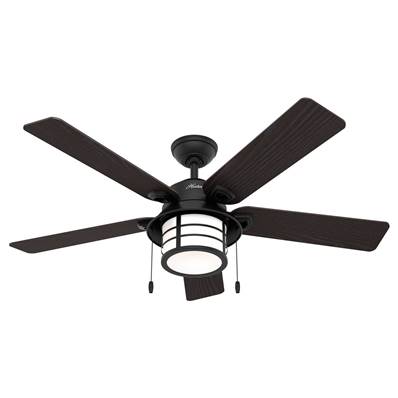 Ventilateur Plafond Vintage Santorini 137cm Noir Bois Vieilli