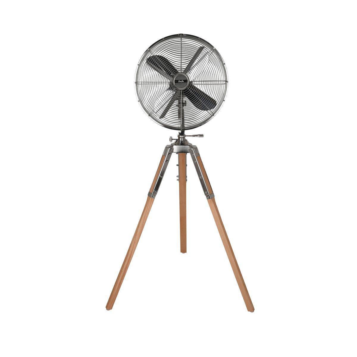 Ventilateur sur Pied Retro Airstyle Chromé Bois Naturel