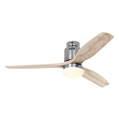 Ventilateur Plafond Aerodynamix Eco 132cm Chromé Bois Naturel