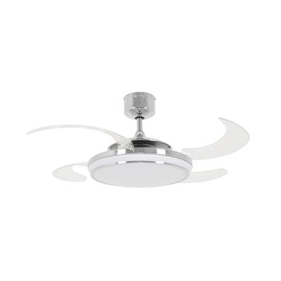 Ventilateur Plafond Retractable EVO1 122cm Chromé Transparent