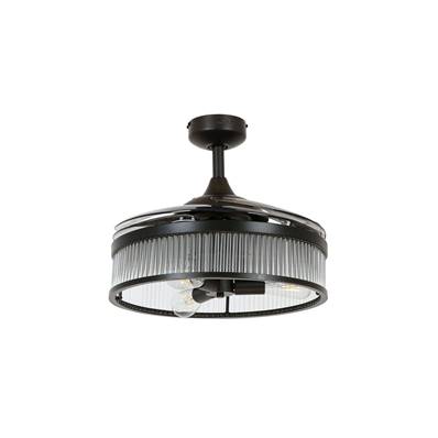 Ventilateur Plafond Retractable Corbelle 122cm Noir Fumé