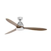 Ventilateur Plafond Whitehaven LED 143cm Chromé Marron