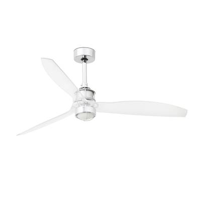 Ventilateur Plafond Just Fan Led 128cm Chromé Transparent