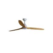 Ventilateur plafond Blanc et Bois ALO L 152 cm 