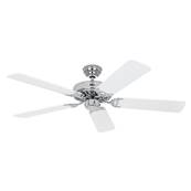 Ventilateur Plafonnier Royal Classic 132cm Chrom Poli Blanc