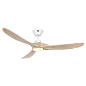 Ventilateur Plafond Genuino LED 152cm Blanc Bois naturel