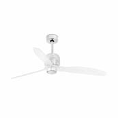 Ventilateur Plafond Deco Fan 128cm Chromé Transparent