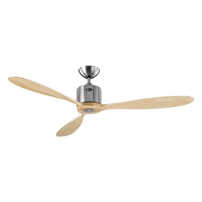 Ventilateur Plafonnier Aeroplan Eco 132cm Chromé Bois Naturel