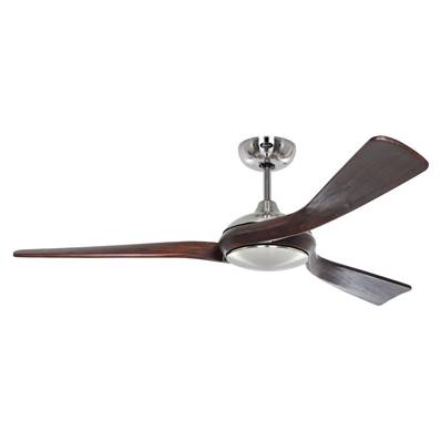 Ventilateur Plafond Eco Interior 142cm Chromé Noyer