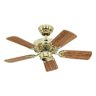 Ventilateur Plafond Royal Classic 75cm Laiton Chêne